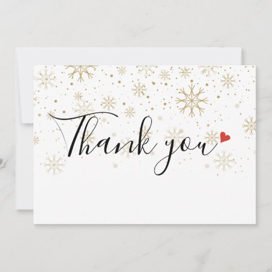 Bedankt Script Kerstvakantie Snowflakes Kaart (Voorkant)