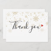 Bedankt Script Kerstvakantie Snowflakes Kaart (Voorkant / Achterkant)