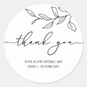 Bedankt script laat kleine bedrijven achter ronde sticker (Voorkant)