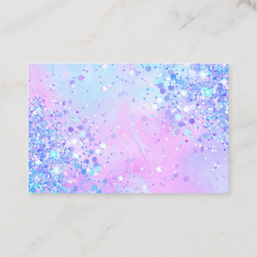 Bedankt Script Lavender Glitter visitekaartje (Achterkant)