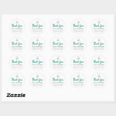 Bedankt Script Naam Shop Web Logo Gold Blue Ronde Sticker (Vel)