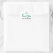Bedankt Script Naam Shop Web Logo Gold Blue Ronde Sticker (Tas)
