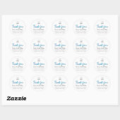 Bedankt Script Naam Shop Web Logo Pink Blue Ronde Sticker (Vel)