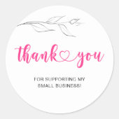 Bedankt Script Small Business Ronde Sticker (Voorkant)
