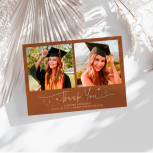 Bedankt Script Sterren Terracotta Grad Multi Foto Aankondiging