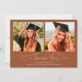 Bedankt Script Sterren Terracotta Grad Multi Foto Aankondiging (Voorkant)