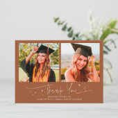 Bedankt Script Sterren Terracotta Grad Multi Foto Aankondiging (Staand voorkant)