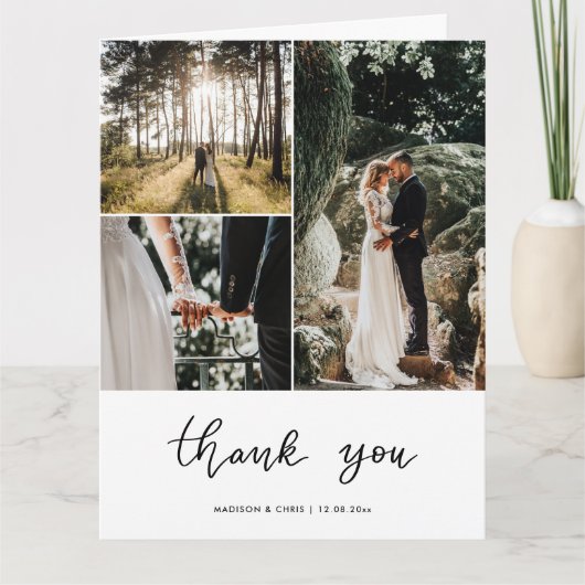 Bedankt Script Trouwfoto Collage (Voorkant)
