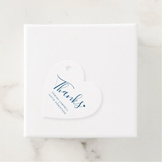 Bedankt script white blue bruiloft bedankjes labels (In situ)
