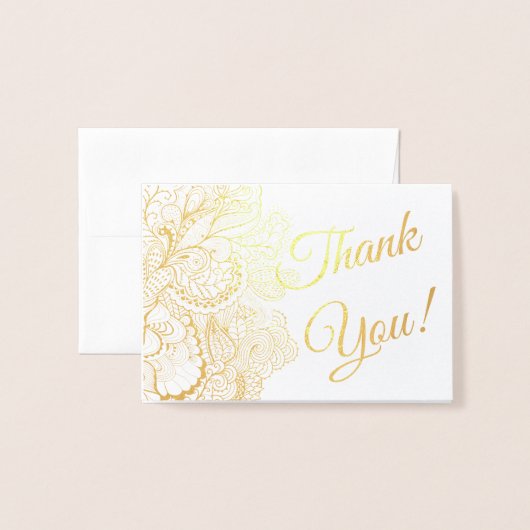 Bedankt Sentiments Folie Lacy Filigree Folie Kaarten (Voorkant met envelop)