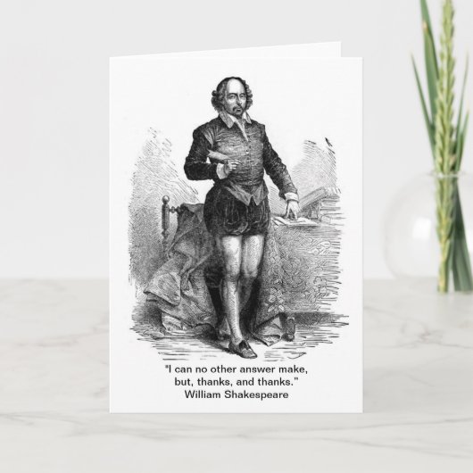 Bedankt, Shakespeare stijl! Bedankkaart (Voorkant)