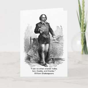 Bedankt, Shakespeare stijl! Bedankkaart