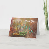 Bedankt Shalom Menorah Hebrew Kaart (Voorkant)