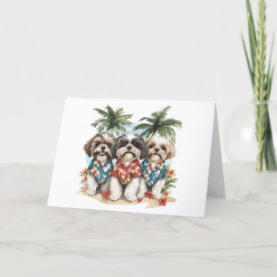 Bedankt Shih Tzu-honden die Hawaiiaanse Shirten dr