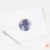 Bedankt Shopping Roos Glitter Blue Floral Ronde Sticker (Envelop)