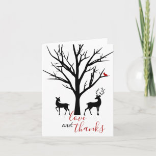 Bedankt Silhouette Deer Couple Winter