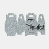 BEDANKT Silver Faux Glitter Bedankdoosjes (Uitgevouwen)