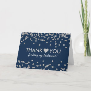 Bedankt Silver Faux Glitter Confetti Navy Blue