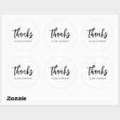 Bedankt Simple Modern Black White Ronde Sticker (Vel)