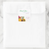 Bedankt Sjabloon Waterverf Bloemen Rozen Script Vierkante Sticker (Tas)