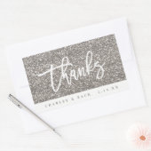 Bedankt Sliver Glitter Mini Wine Champagne Label (Envelop)