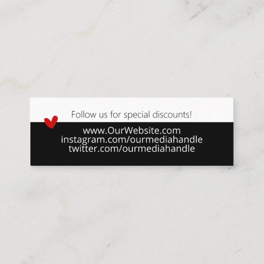 Bedankt Small Business Artisan Product Hang Labels (Achterkant)