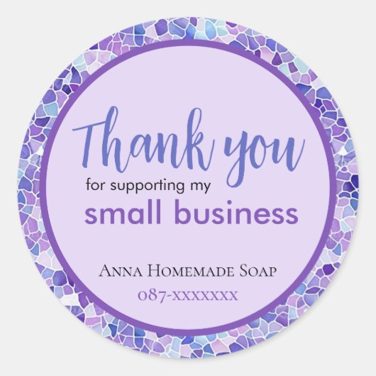 Bedankt Small Business Gepersonaliseerd Sticker (Voorkant)