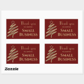 Bedankt Small Business Gold Glitter Vakantie Rechthoekige Sticker (Vel)