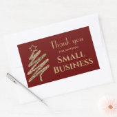 Bedankt Small Business Gold Glitter Vakantie Rechthoekige Sticker (Envelop)