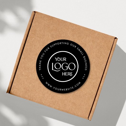 Bedankt Small Business Logo Simple Black Ronde Sticker