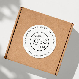 Bedankt Small Business Logo Simple White Ronde Sticker