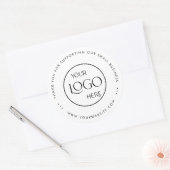 Bedankt Small Business Logo Simple White Ronde Sticker (Envelop)
