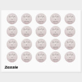 Bedankt Small Business Minimalist Dusty Pink Ronde Sticker (Vel)