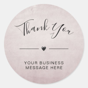 Bedankt Small Business Minimalist Dusty Pink Ronde Sticker