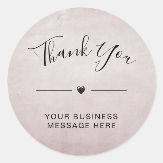 Bedankt Small Business Minimalist Dusty Pink Ronde Sticker (Voorkant)