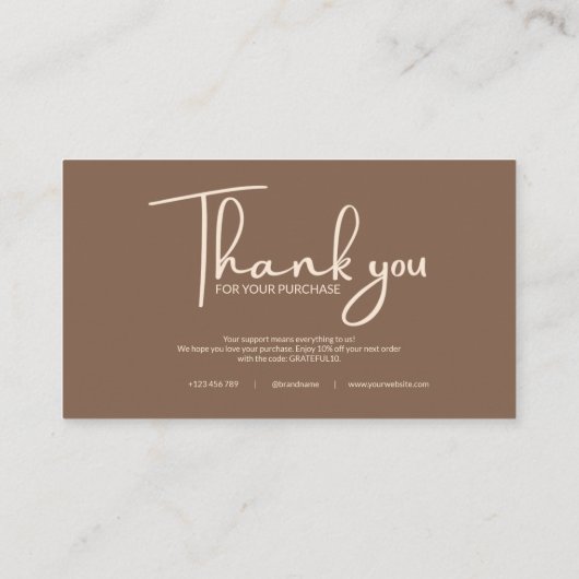 Bedankt Small Business Note Visitekaartje (Achterkant)