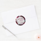 Bedankt Small Business Pink Flowers Ronde Sticker (Envelop)