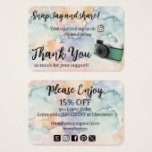 Bedankt Snap, Label & Share Social Media Kaart (Voorkant /achterkant)