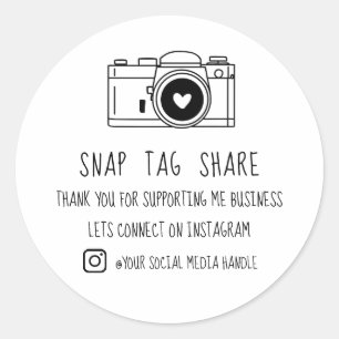 Bedankt Snap Tag Delen Sociale Media Ronde Sticker
