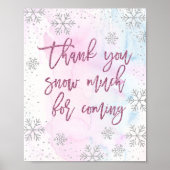 Bedankt SNEE Much Snowflake Glitter Magenta Poster (Voorkant)