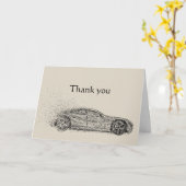 Bedankt Snelle Sport Auto Automobiel Schrift Kaart (Gele Bloem)