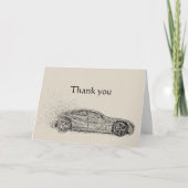Bedankt Snelle Sport Auto Automobiel Schrift Kaart (Voorkant)