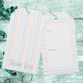 Bedankt, Snoep Stripes Pastel Multicolor Cadeaulabel