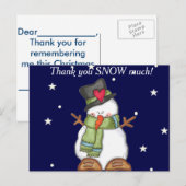 Bedankt Snow Much (personaliseren) Briefkaart (Voorkant / Achterkant)