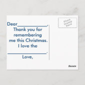 Bedankt Snow Much (personaliseren) Briefkaart (Achterkant)