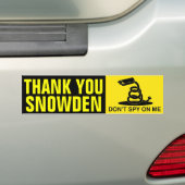 Bedankt Snowden Bumpersticker (Op auto)