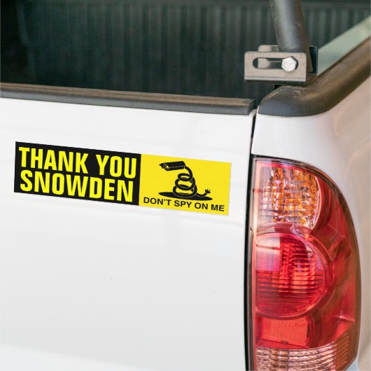 Bedankt Snowden Bumpersticker (Op Truck)