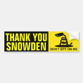 Bedankt Snowden Bumpersticker (Voorkant)