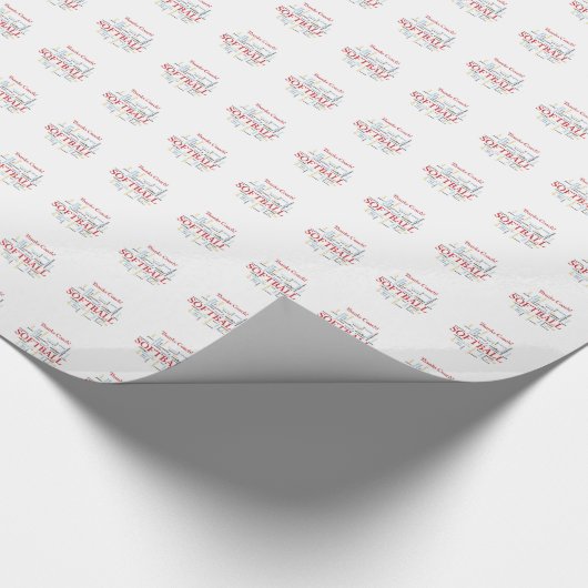 Bedankt Softball Coach-woorden van groep, team, ro Cadeaupapier (Hoek)