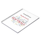 Bedankt Softball Coach-woorden van groep, team, ro Notitieboek (Linkerzijde)